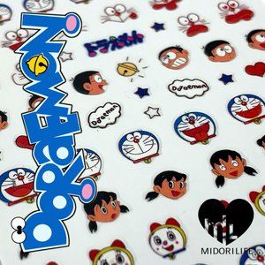 DORAEMON (Funny Faces) Fingernail Stickers Manicure Decals